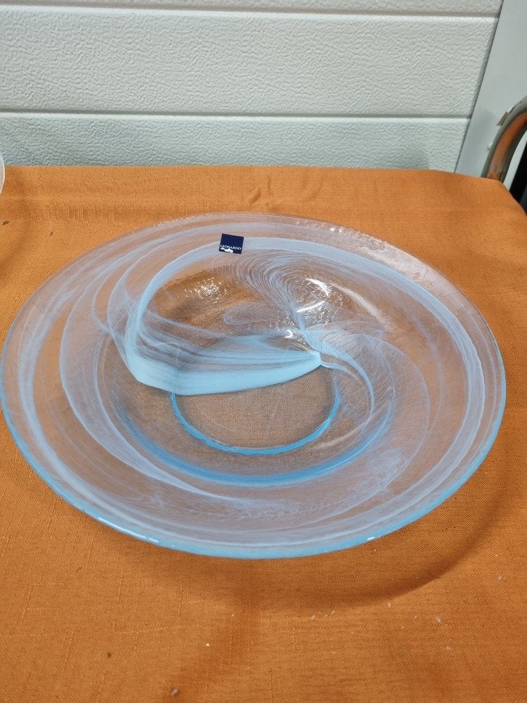 schaal leonardo gevlamd blauw glas, Ophalen of Verzenden, 'T Olde Gre-j, Info@toldegrej.nl, Endepoelstraat 20f Didam