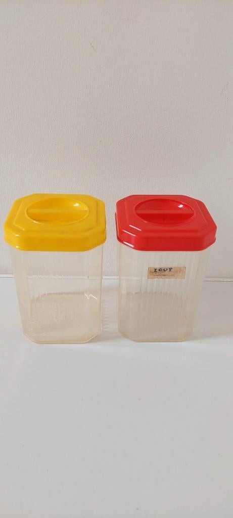 Vintage retro voorraadbus bus set 70 plastic Gefu Emsa stijl, Ophalen of Verzenden, Huis en Inrichting