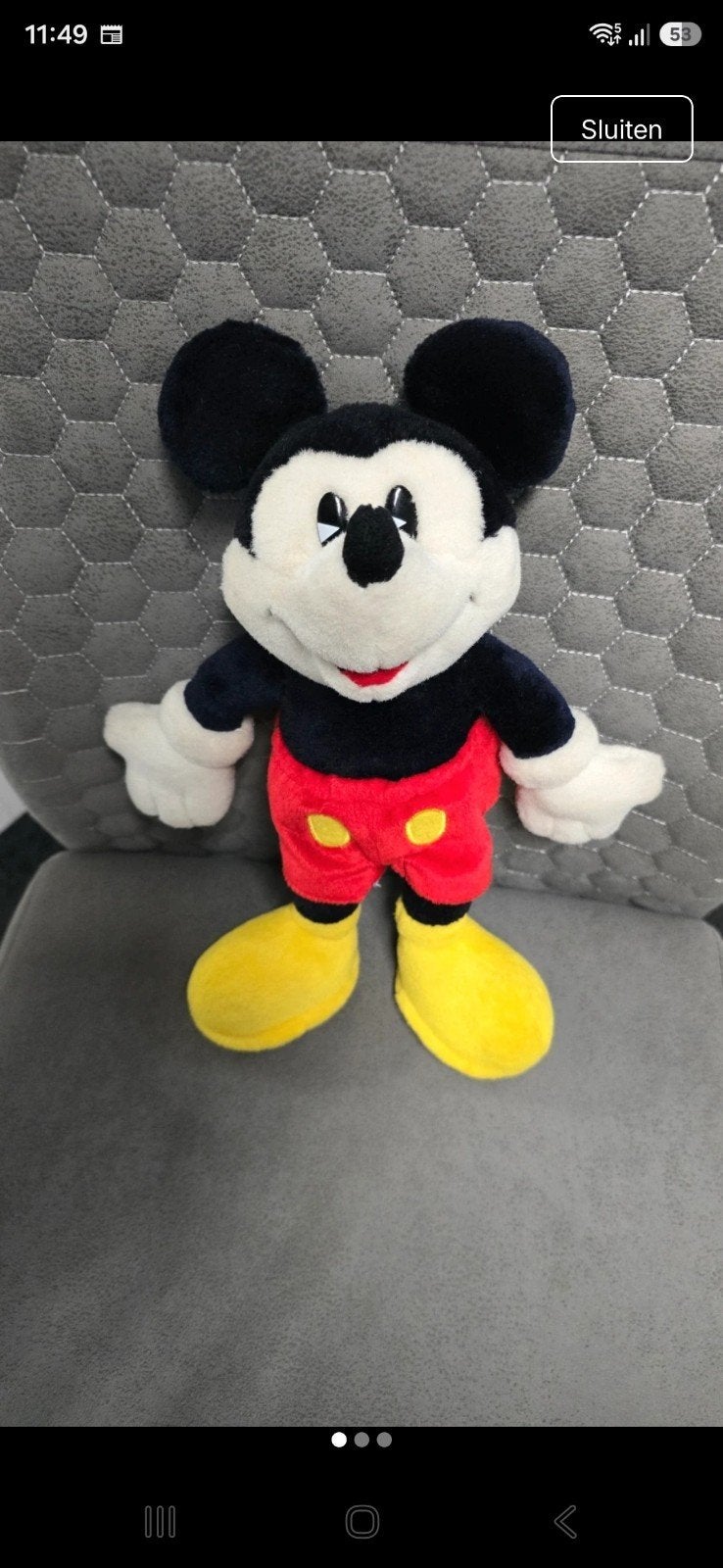 Disney Mickey Mouse Knuffel - Zo goed als nieuw, Disney, Disney, Overige typen, Ophalen of Verzenden
