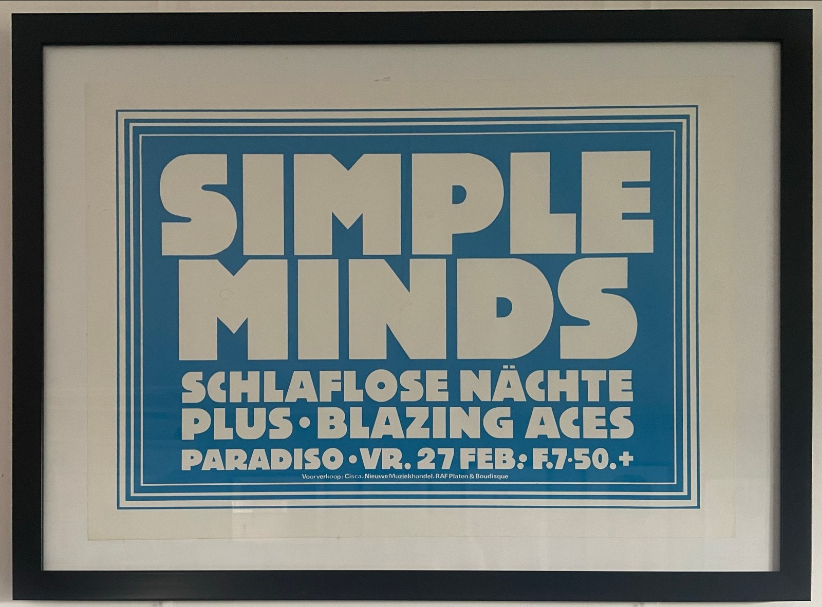Paradiso Poster Zeefdruk Martin Kaye SIMPLE MINDS 1982 Mint, Ophalen of Verzenden, A1 t/m A3, Film en Tv