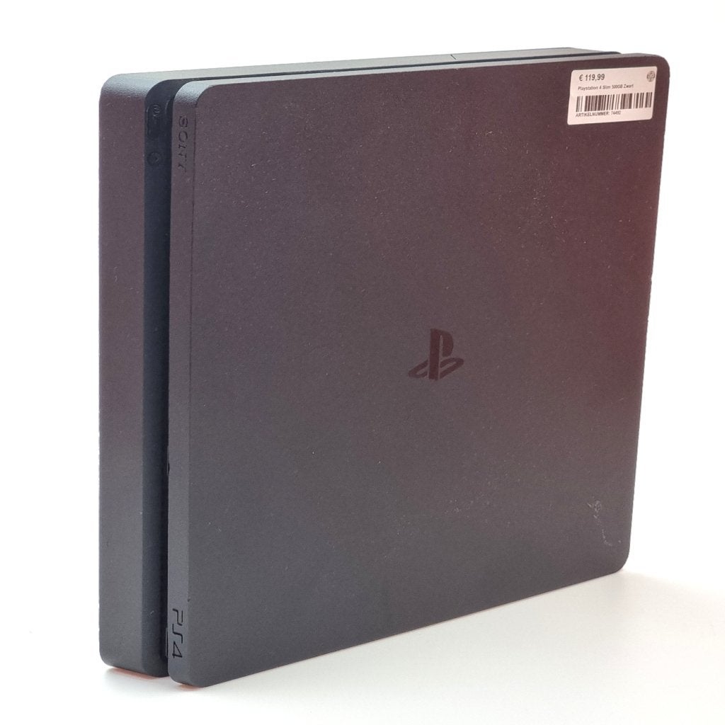 Playstation 4 Slim 500GB Zwart, Spelcomputers en Games, Spelcomputers | Sony PlayStation 4, Sony, Zo goed als nieuw, Support@sony.com