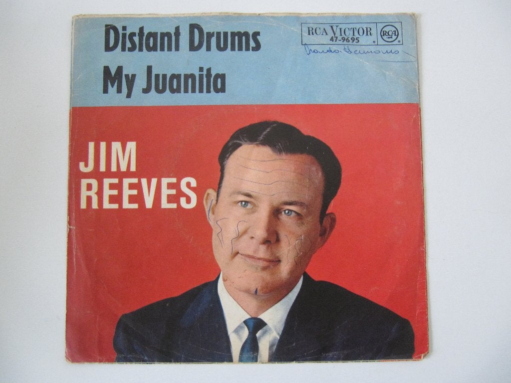 Jim Reeves = Distant drums, Gebruikt, Fotohoes, 7 inch, Single