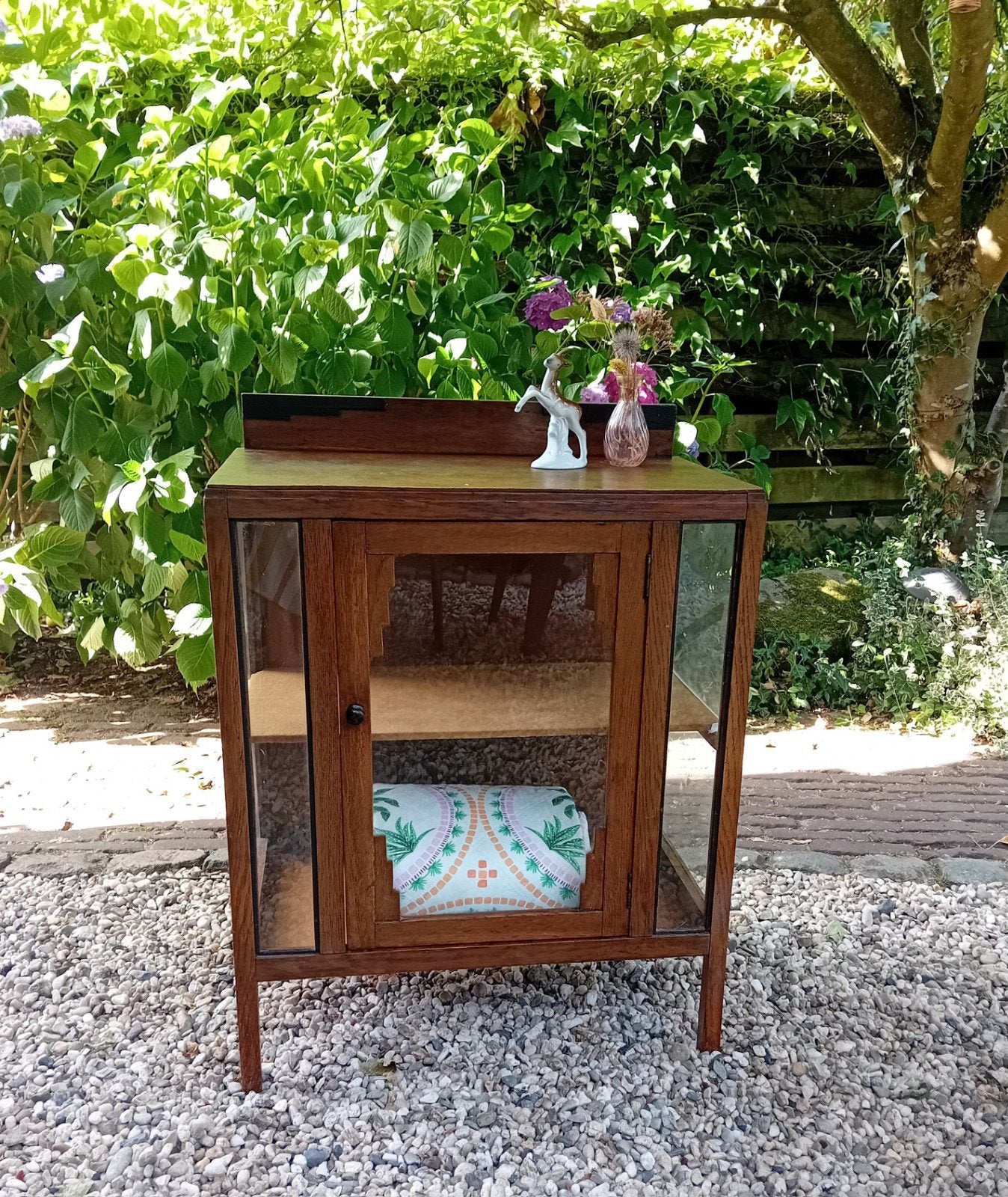 Vintage art deco retro theekastje vitrinekastje, Antiek en Kunst, Ophalen
