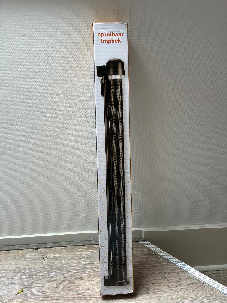 Oprolbaar traphek, Kinderen en Baby's, Oprolhekje, Ophalen of Verzenden, Zo goed als nieuw, 115 cm of meer