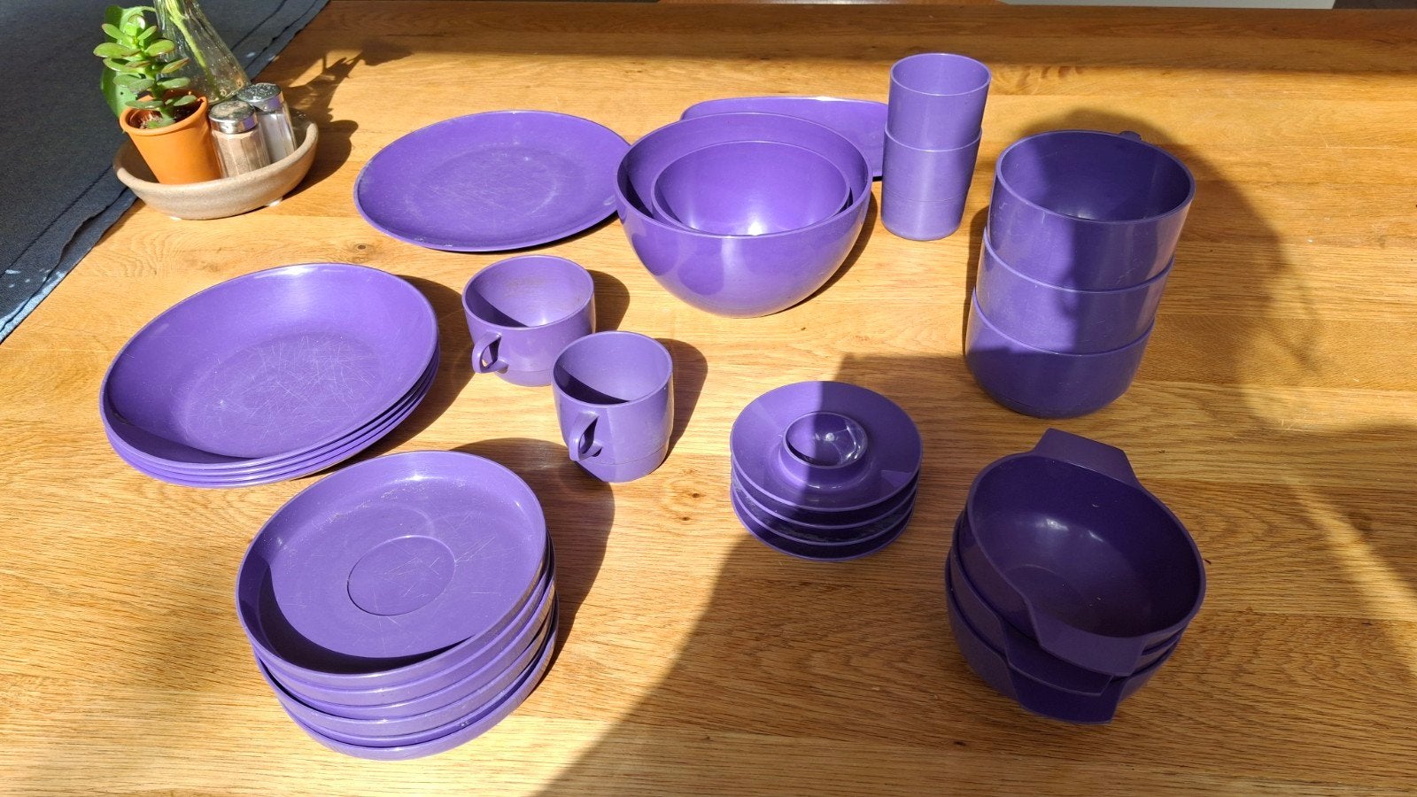 vintage Mepal paars servies, Ophalen of Verzenden, Gebruikt