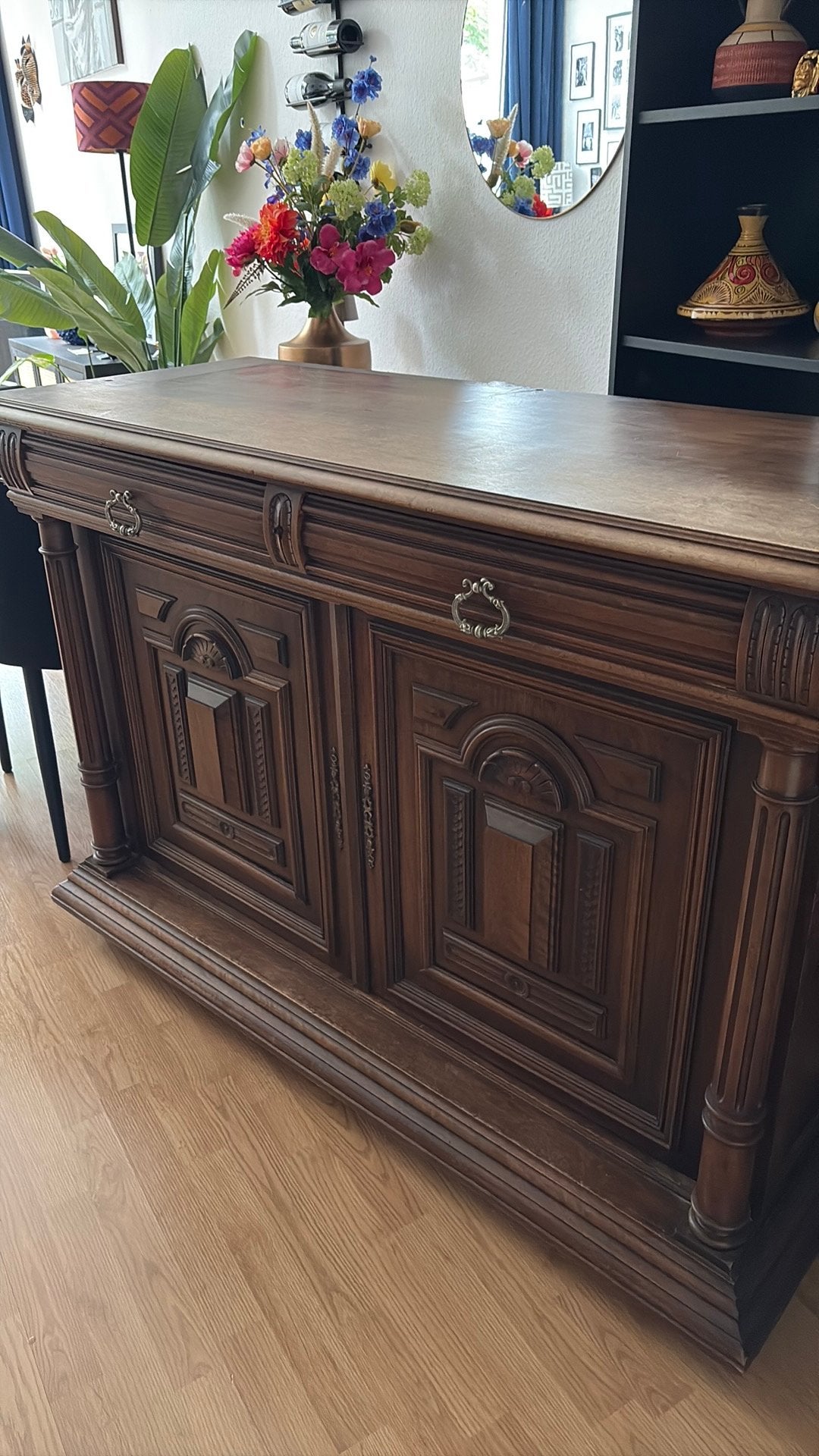 Prachtige antieke kast ladekast hout barok, Ophalen, Gebruikt, 50 tot 75 cm, Met deur(en)
