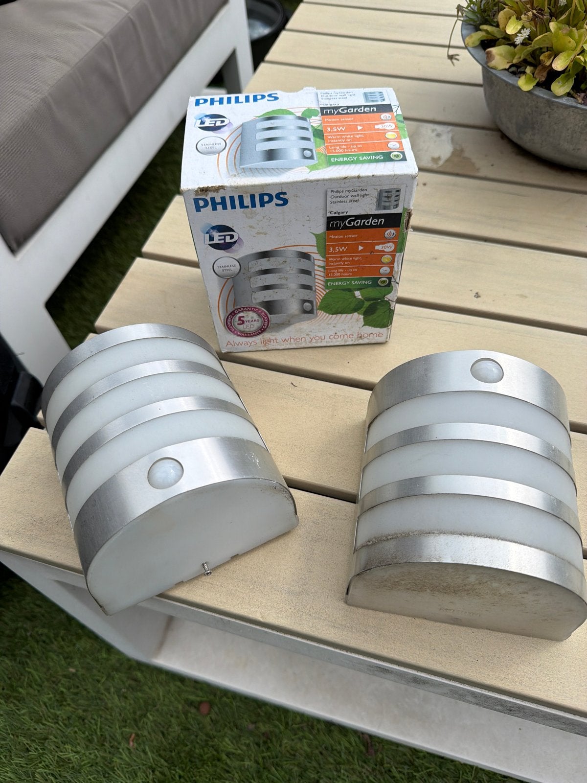 Philips myGarden LED buitenlampen met sensor (3 stuks), Ophalen, Gebruikt