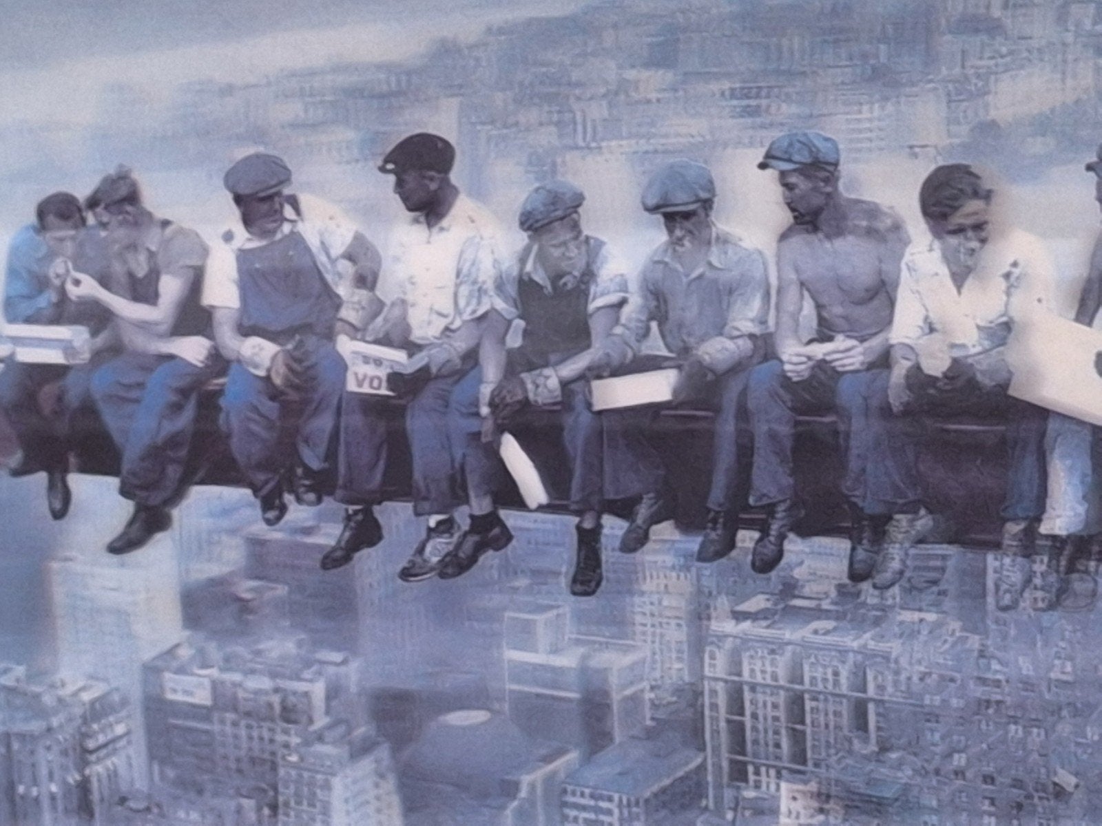 Wandfoto hologram; lunch bouw Empire State Building NYC, Ophalen of Verzenden, Voor 1940