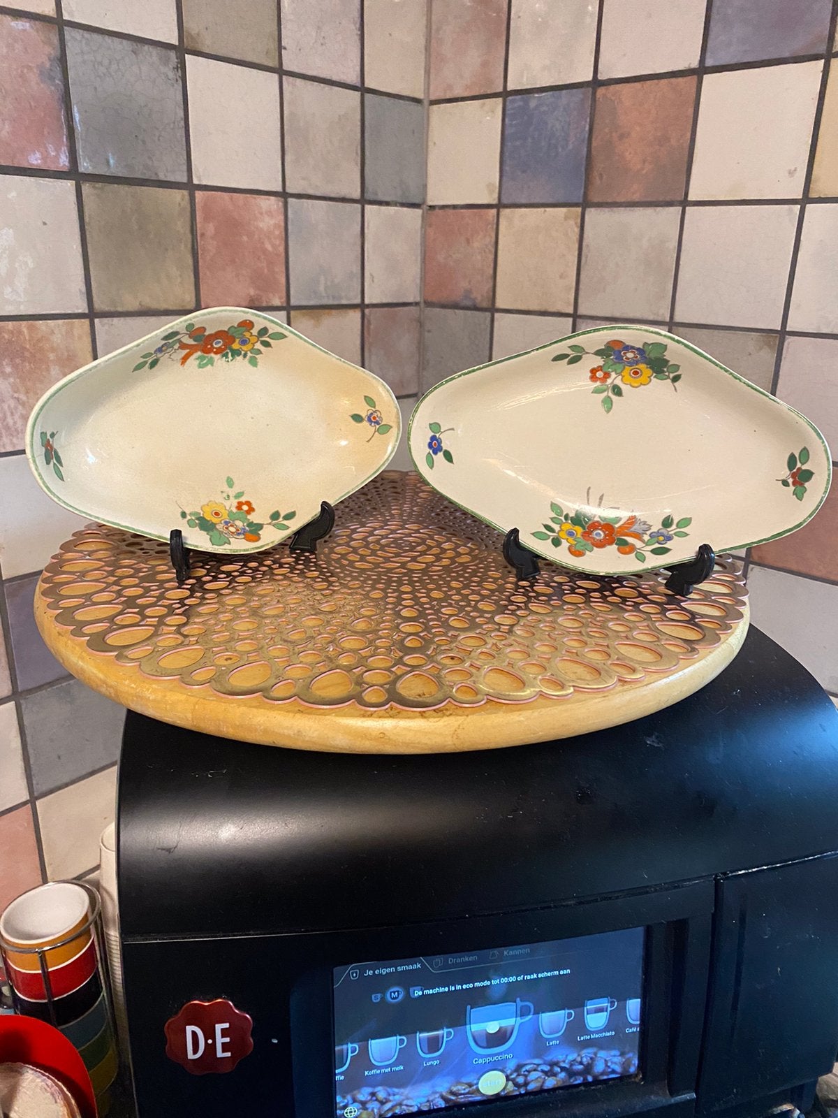 Booth Silicon China,Ceylon Ivory,”Florette”2 schaaltjes,21cm, Ophalen of Verzenden