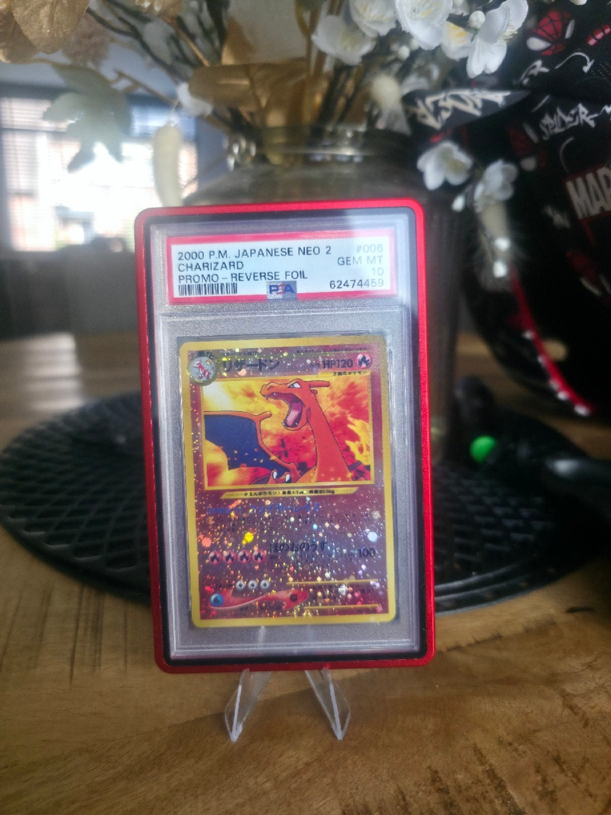 Charizard #006 Japanese Neo 2 Promo Reverse Foil PSA 10, Ophalen of Verzenden, Zo goed als nieuw, Losse kaart, Foil