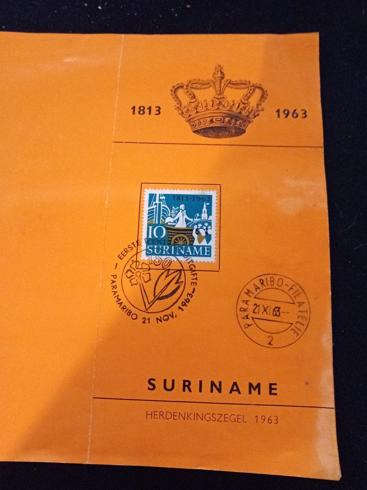 Herdenkingszegel Suriname 1813-1963, Ophalen of Verzenden, Catalogus