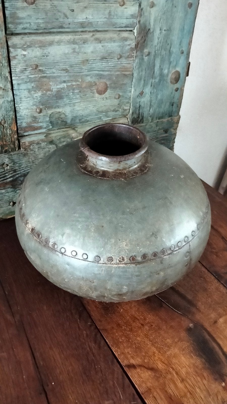 Brocante metalen Indiase waterkruik, Ophalen of Verzenden