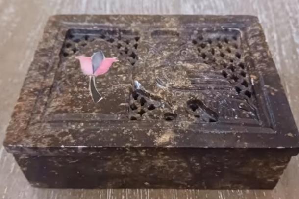 Indiase Pietra Dura Inlay spekstenen doos en kaarsen houder, Ophalen of Verzenden