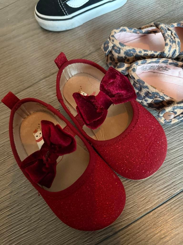 Rode glitter ballerinas maat 20/21, Ophalen of Verzenden, Zo goed als nieuw, Meisje, Schoenen