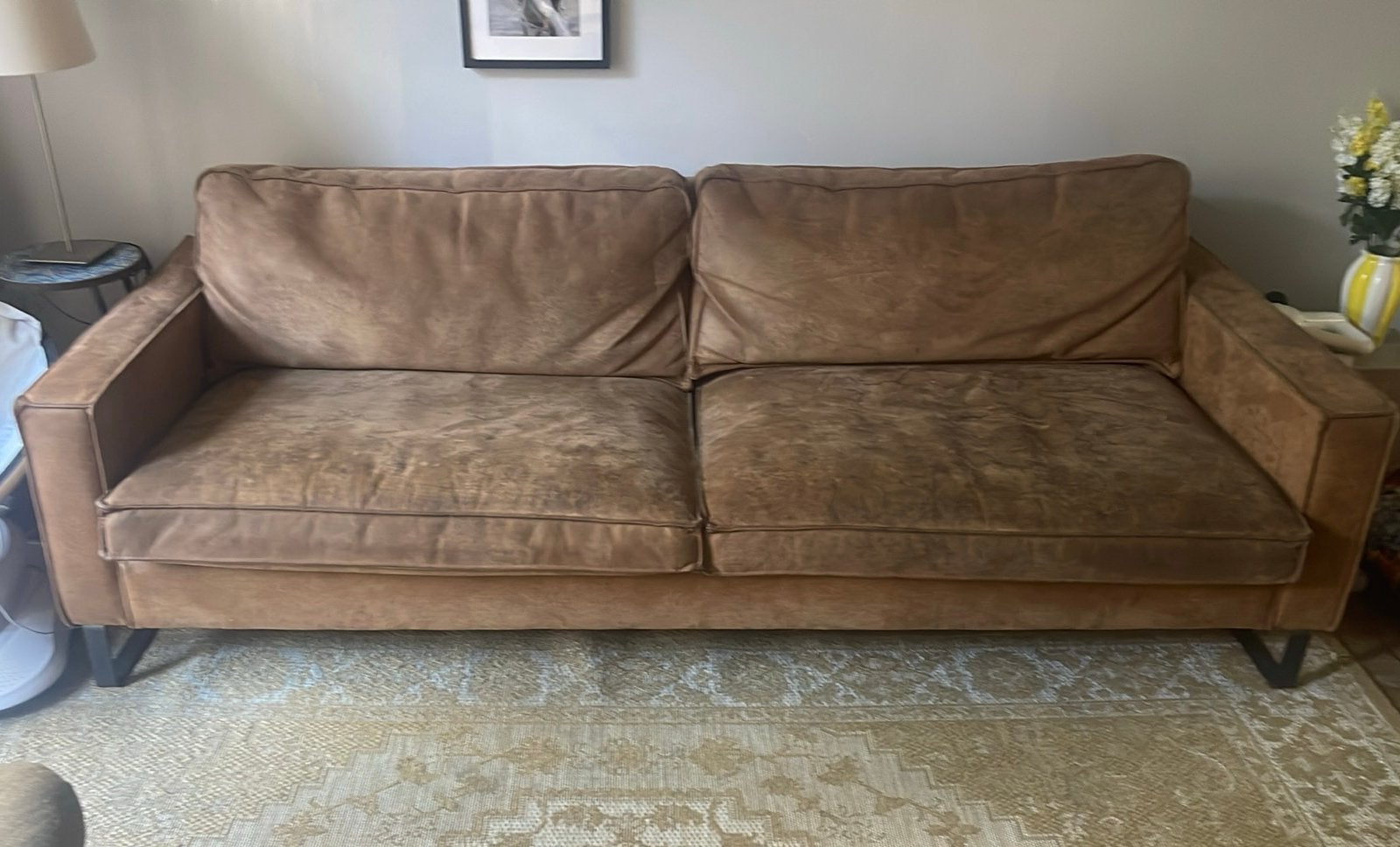 3-zitsbank Seats and Sofa Pancho - Western Cognac, Ophalen, Gebruikt, Driepersoons, Rechte bank