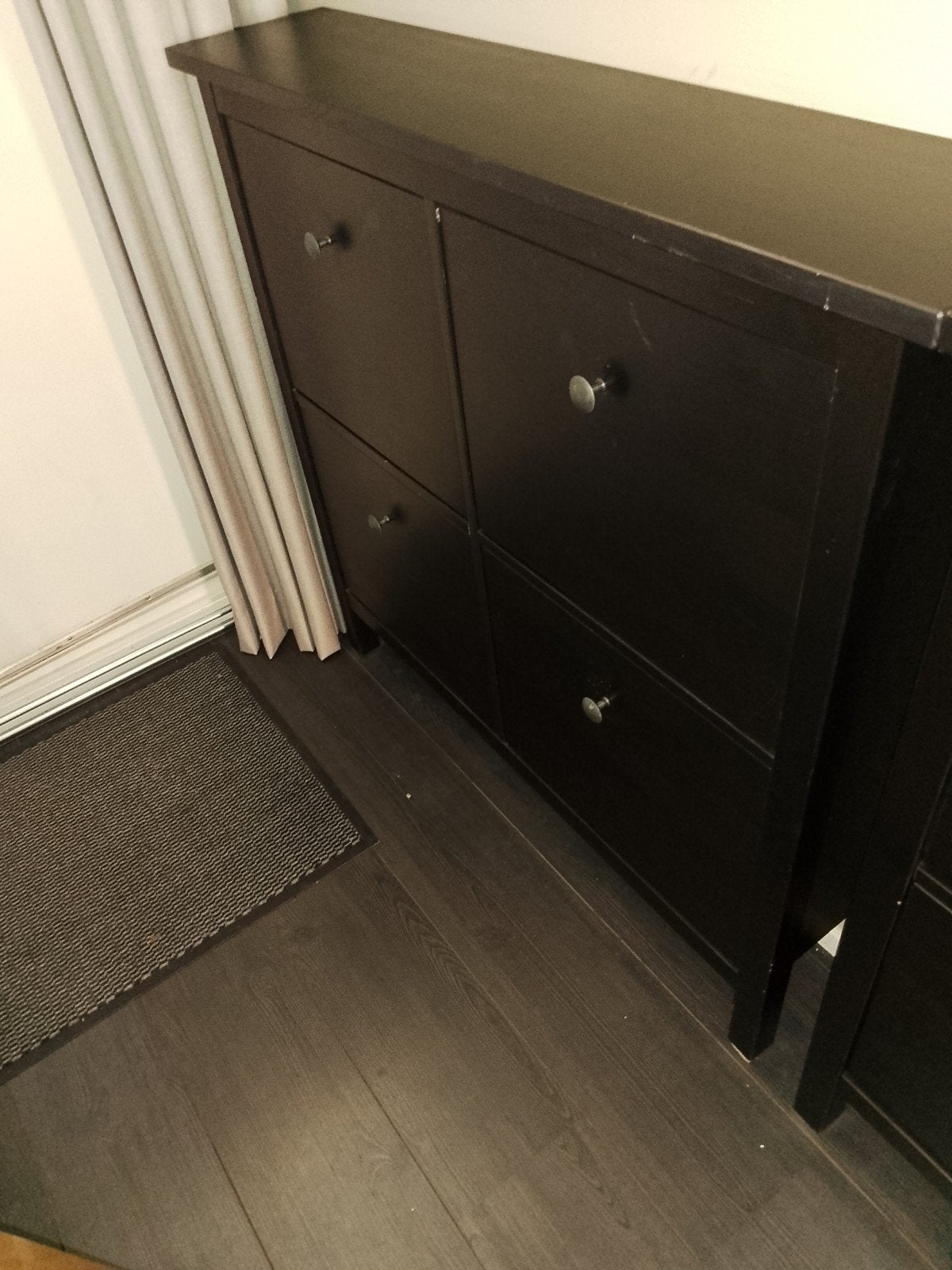 Schoenenkast zwart 4 vakken Ikea Hemnes, Huis en Inrichting, Ophalen, Gebruikt