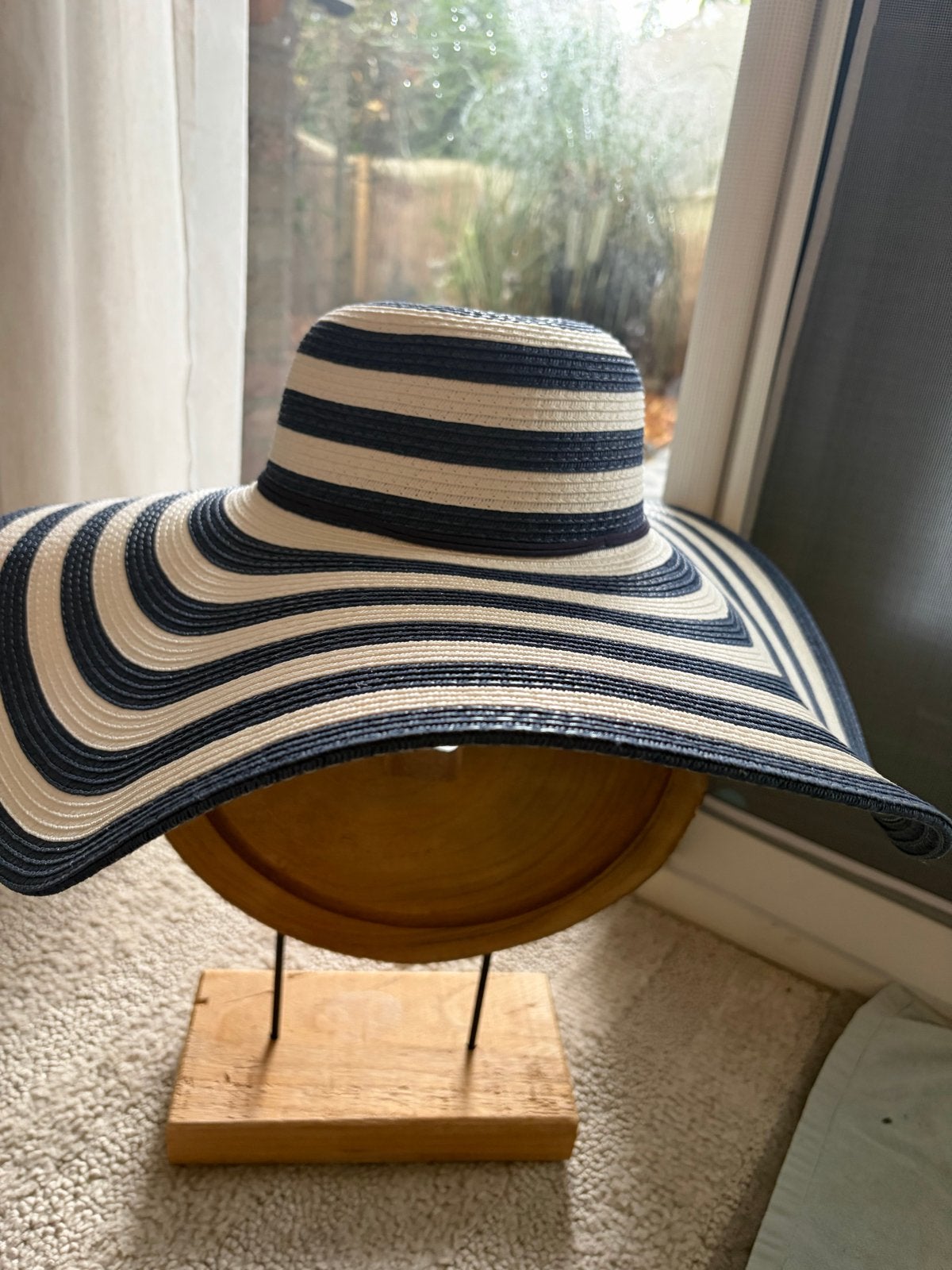 H&M Gestreepte Zomerhoed - Blauw/Wit, Maat S/54, Kleding | Dames, Hoeden en Petten, Ophalen of Verzenden, Zo goed als nieuw, 55 cm (S, 6⅞ inch) of minder