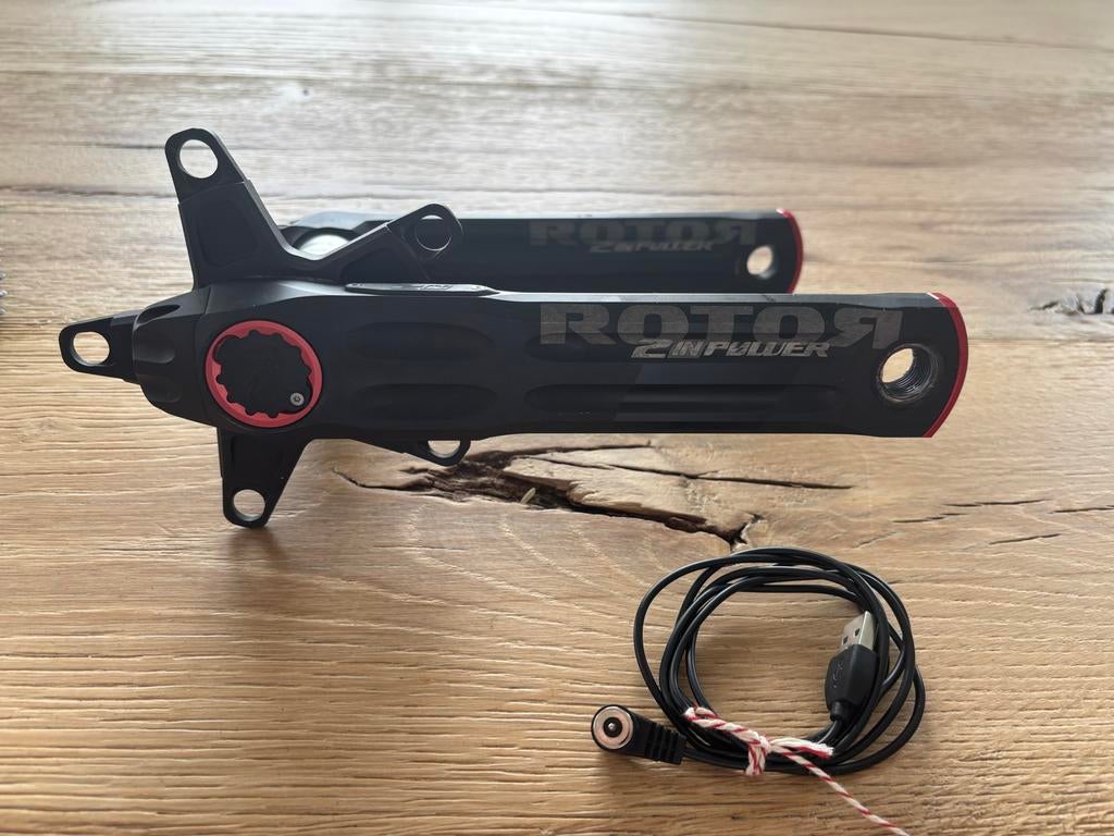 Rotor 2INpower Crankstel 175mm met vermogensmeter, Gebruikt, Aluminium, Racefiets, Ophalen