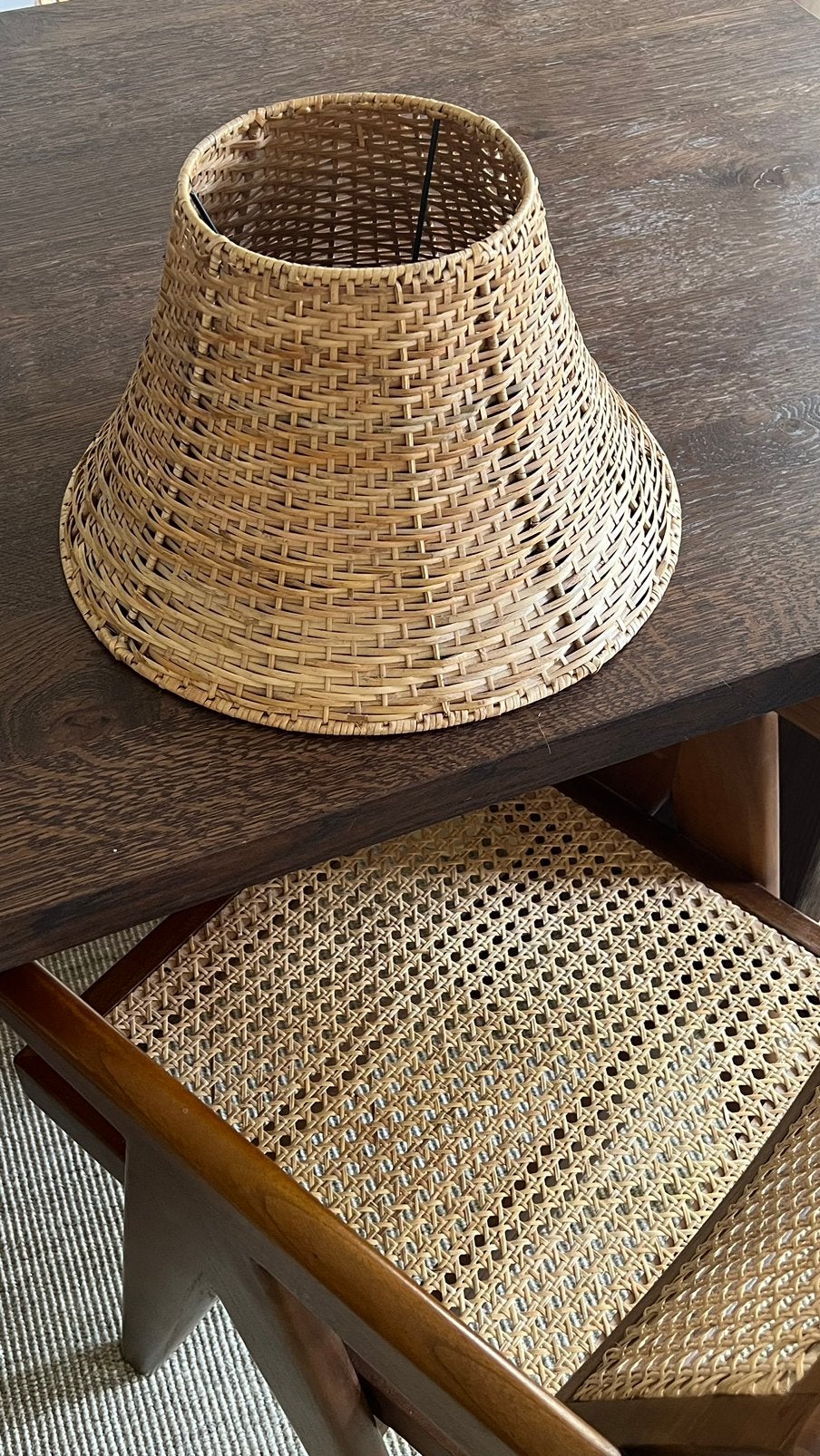 Rotan rieten lampenkap, Ophalen, Gebruikt, Rond, Natuurlijk materiaal
