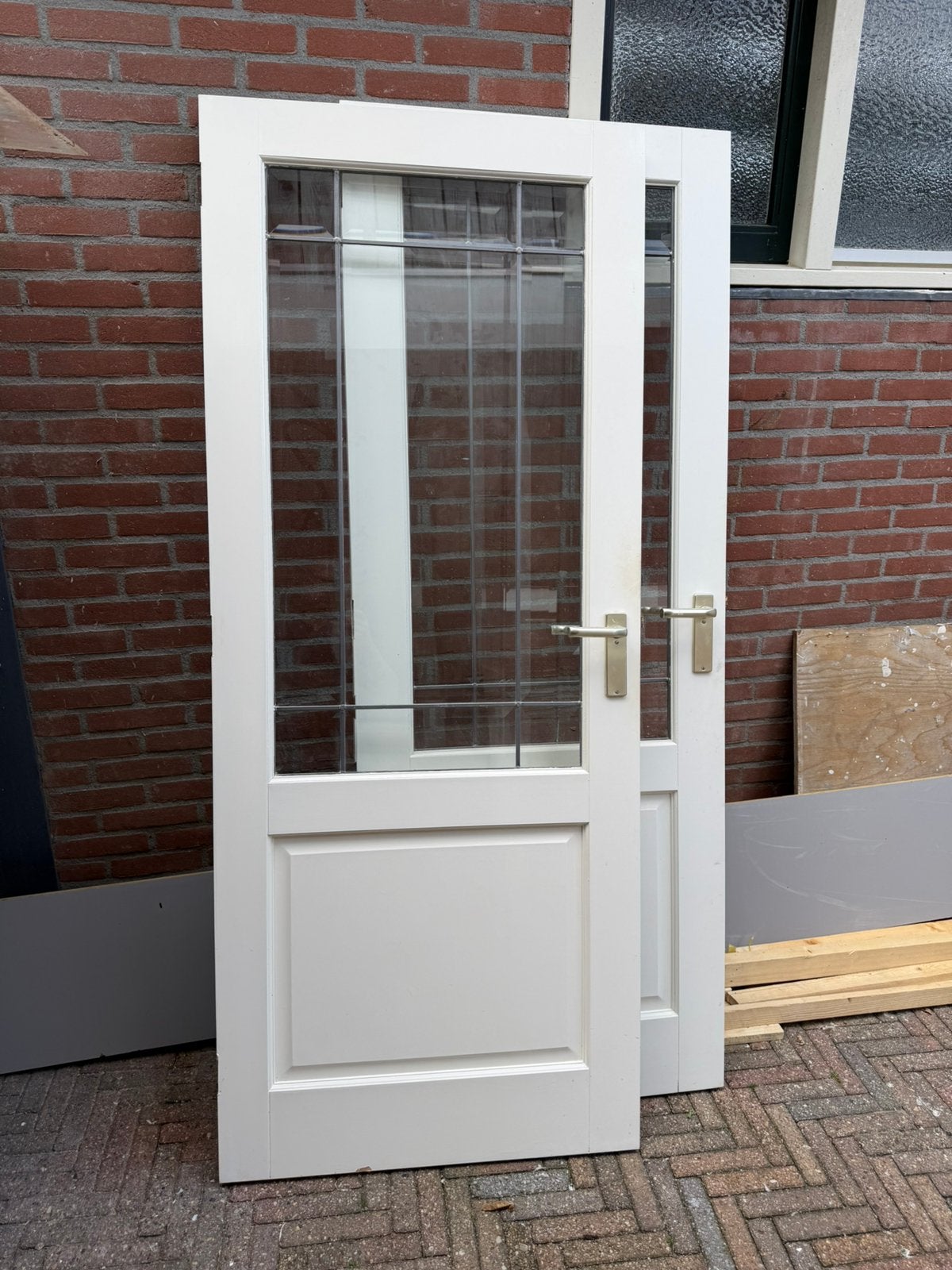 2 mooie binnendeuren glas & Lood, Ophalen, Binnendeur, 200 tot 215 cm, Glas