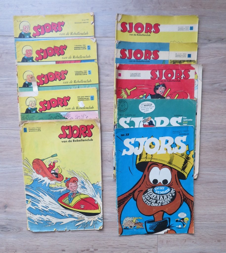Sjors- tijdschriften + vakantieboeken Jaren 60 en 7, Meerdere stripboeken, Ophalen of Verzenden, Gelezen