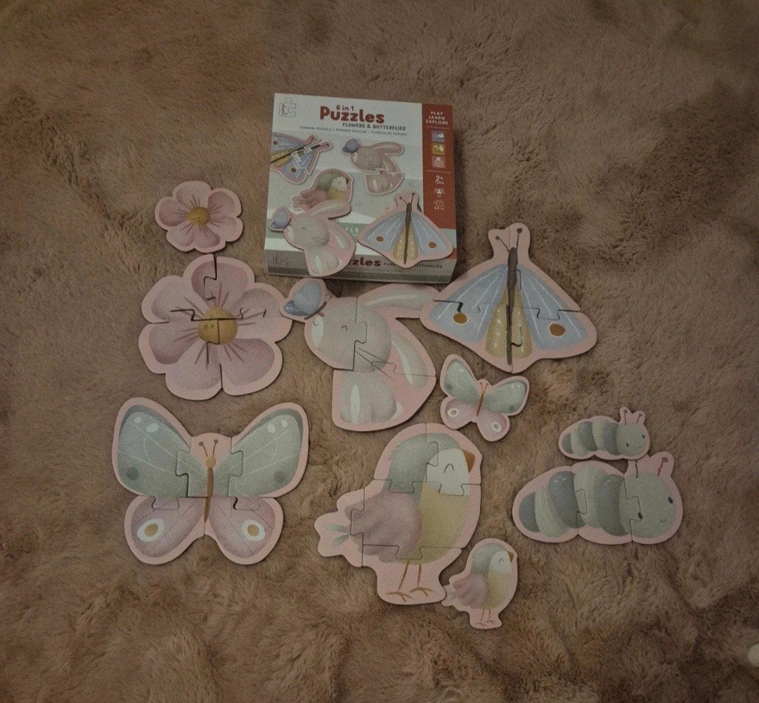 Little Dutch 6-in-1 Puzzel Flowers & Butterflies Nieuw, Ophalen of Verzenden, Minder dan 10 stukjes, Nieuw, 2 tot 4 jaar