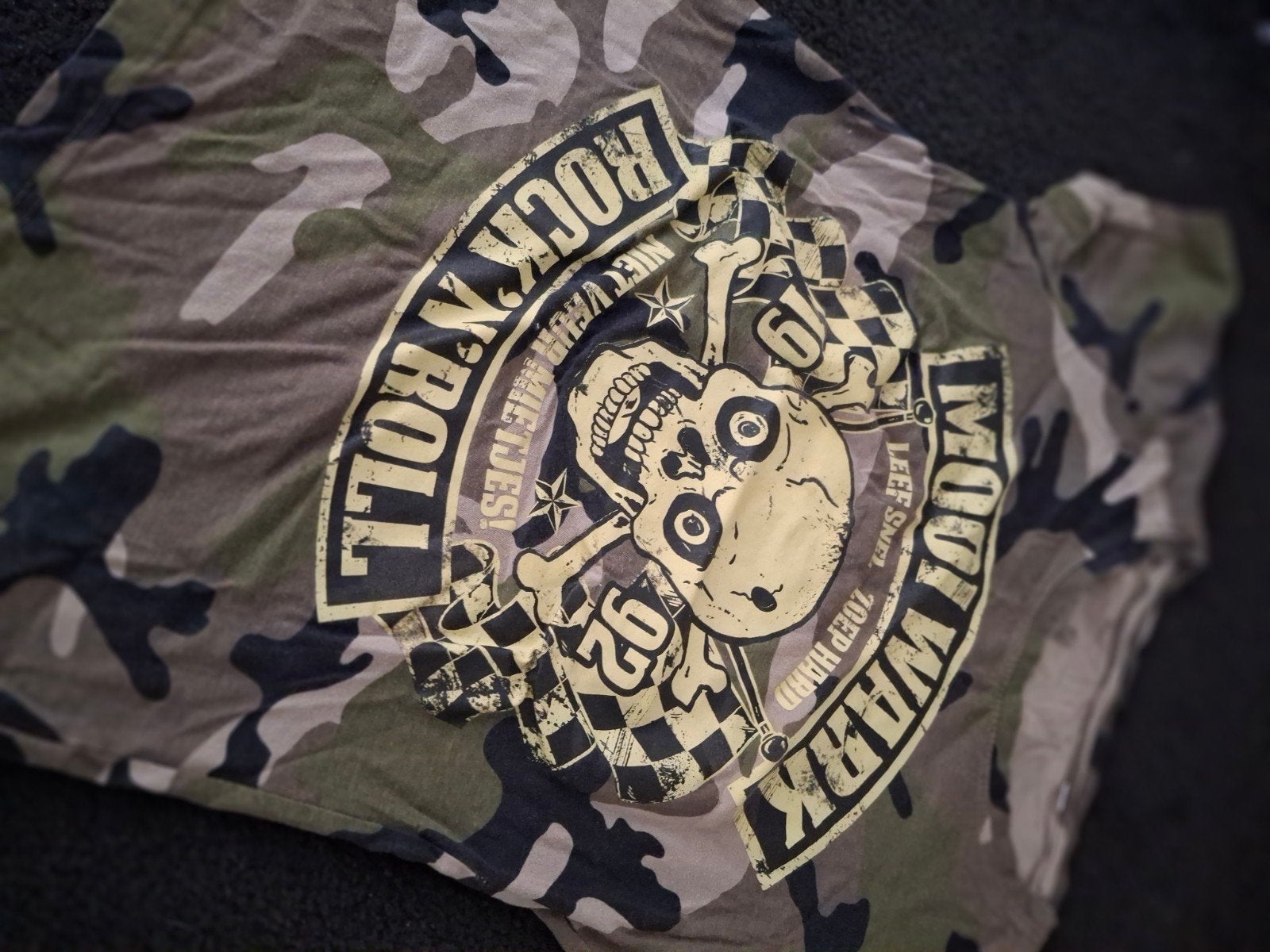 Mooi Wark Rock 'n' Roll Camouflage T-shirt Maat M, Ophalen of Verzenden, Meerkleurig, Maat 48/50 (M), Gedragen