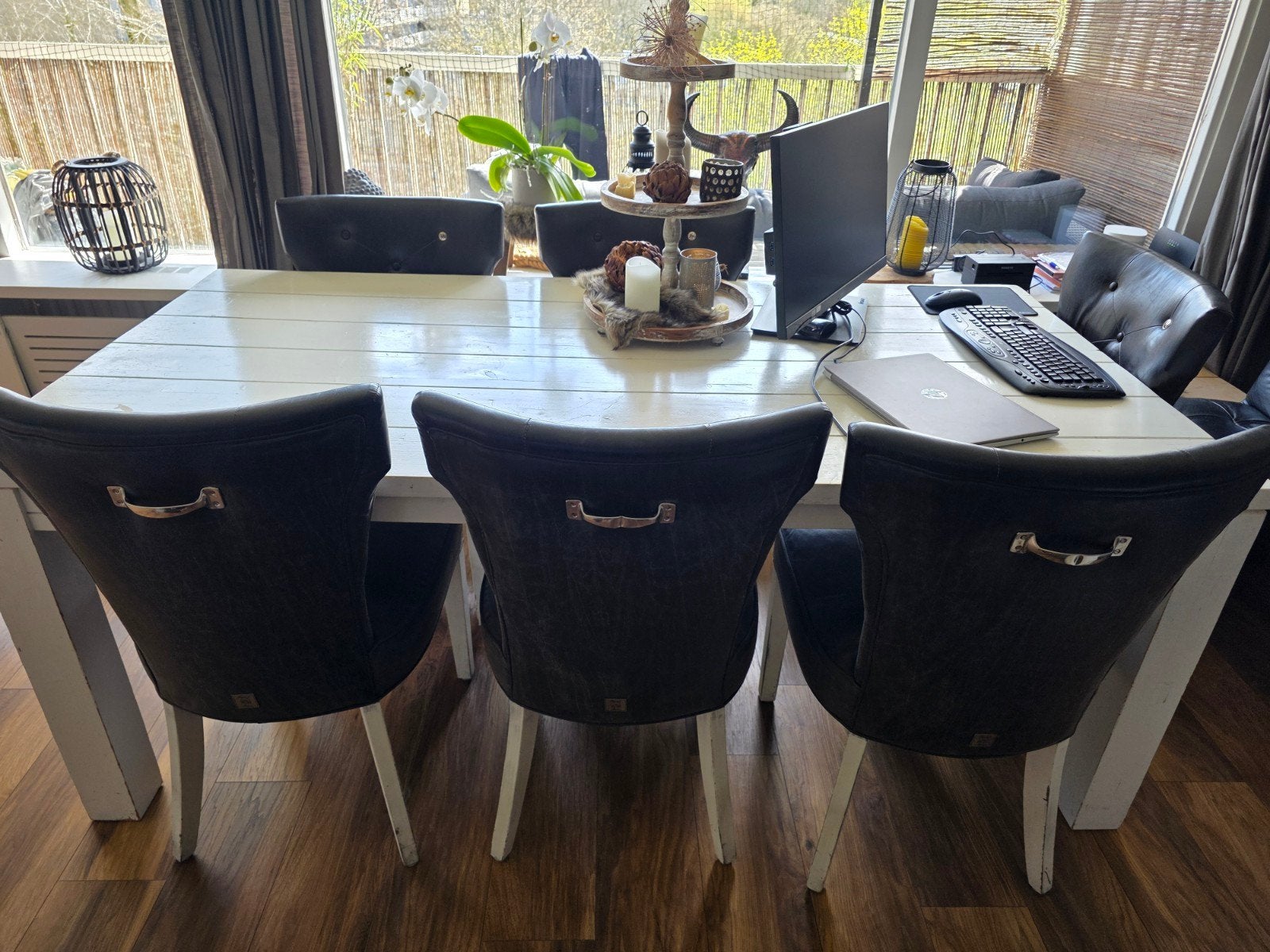 Rivièra Maison, donkerbruine Stoelen, max 6 stuks, Ophalen, Gebruikt, Bruin, Vijf, Zes of meer stoelen