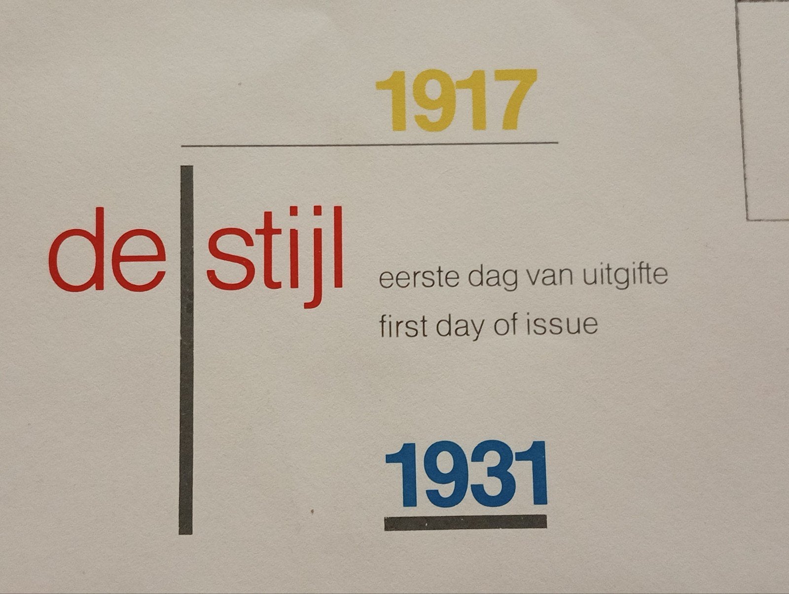 De Stijl Envelop Dag van uitgifte 1983, Antiek en Kunst, Ophalen of Verzenden