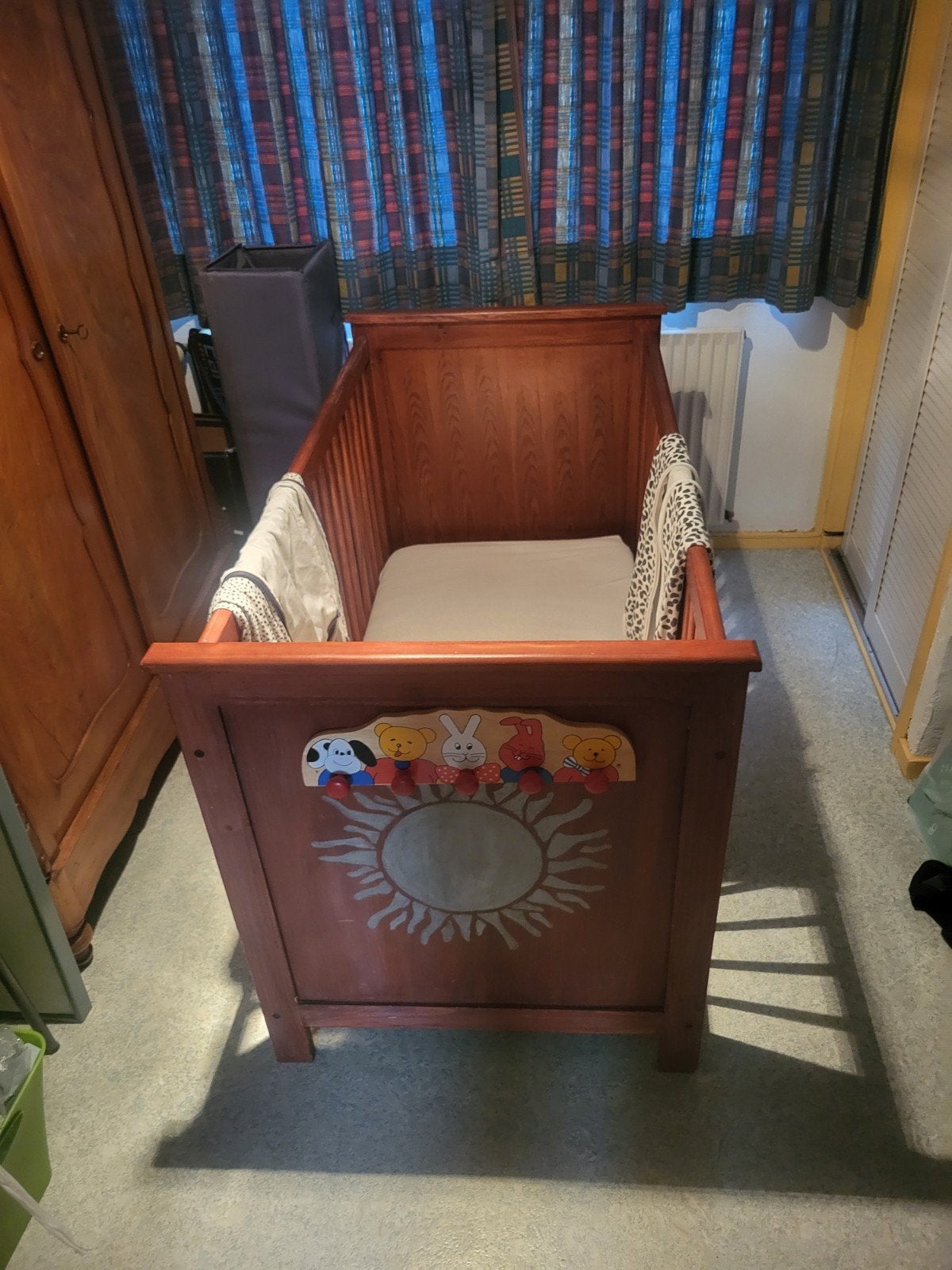 Houten Ledikant met Matras en Lattenbodem, Ophalen, Gebruikt, Ledikant