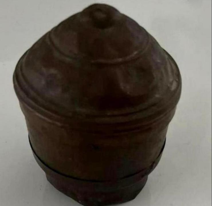 Antiek Ghanese Koperen Zalf Potje - Driedelig, Ophalen of Verzenden, Koper