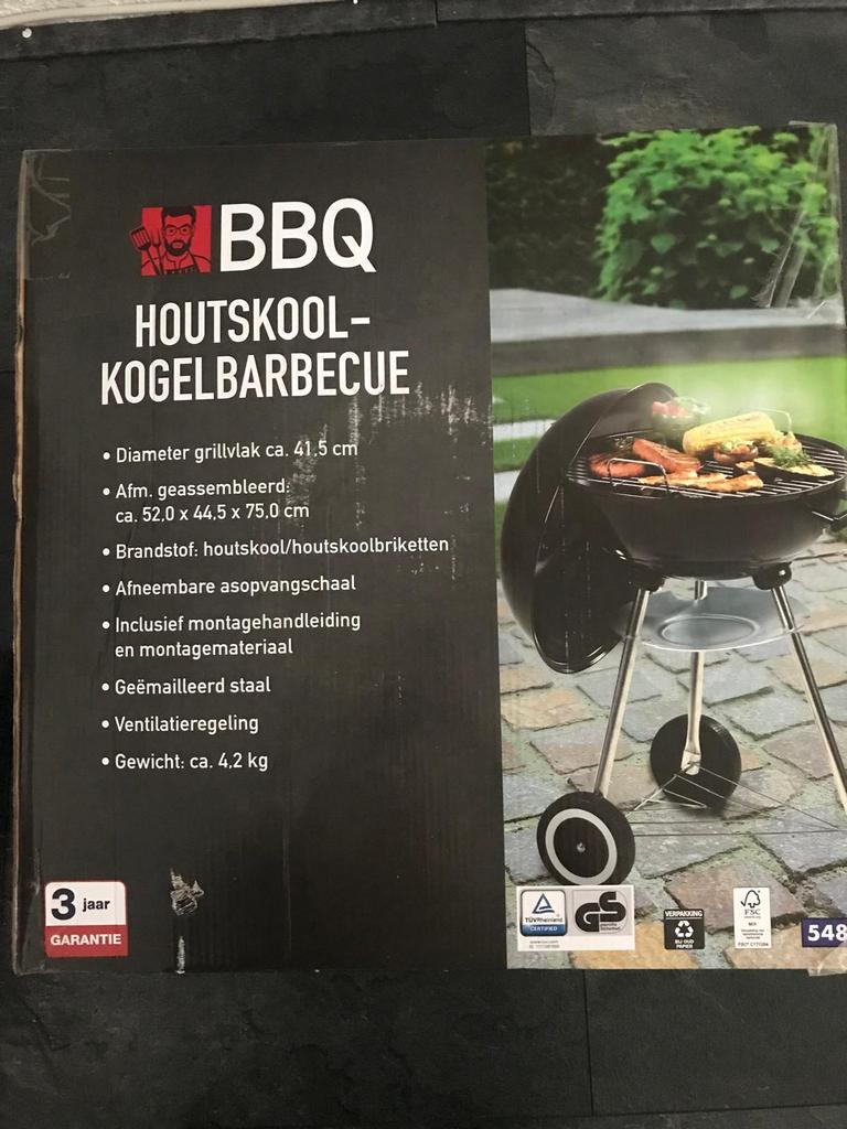 Bbq houtskool barbecue en leren bbq schort, Ophalen of Verzenden, Nieuw