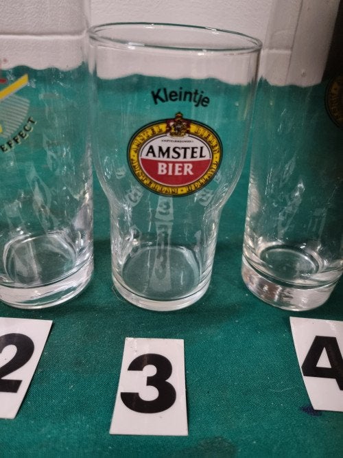 amstel bier glazen verschillende 4 stuks, Verzamelen, Ophalen of Verzenden, 'T Olde Gre-j, Info@toldegrej.nl, Endepoelstraat 20f Didam