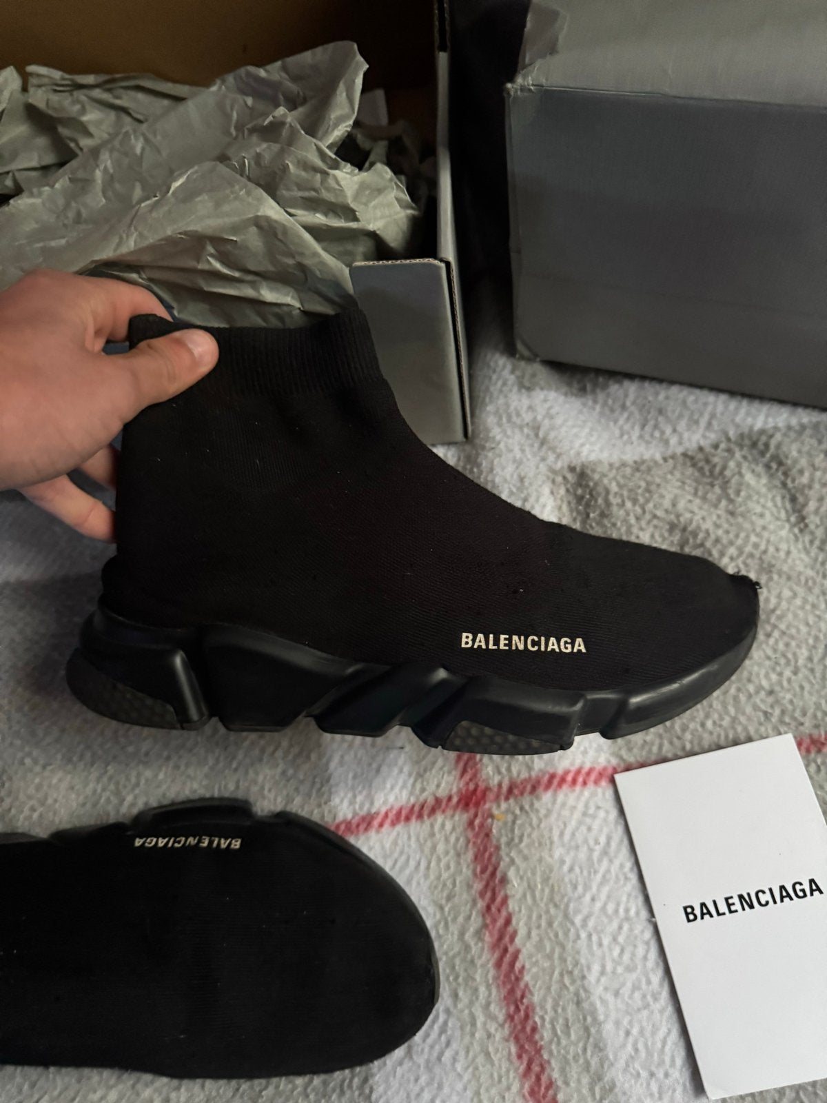 Balenciaga Speed 1.0 Sneakers Maat 43 - Zwart met bon, Ophalen of Verzenden, Gedragen, Zwart, Sneakers of Gympen