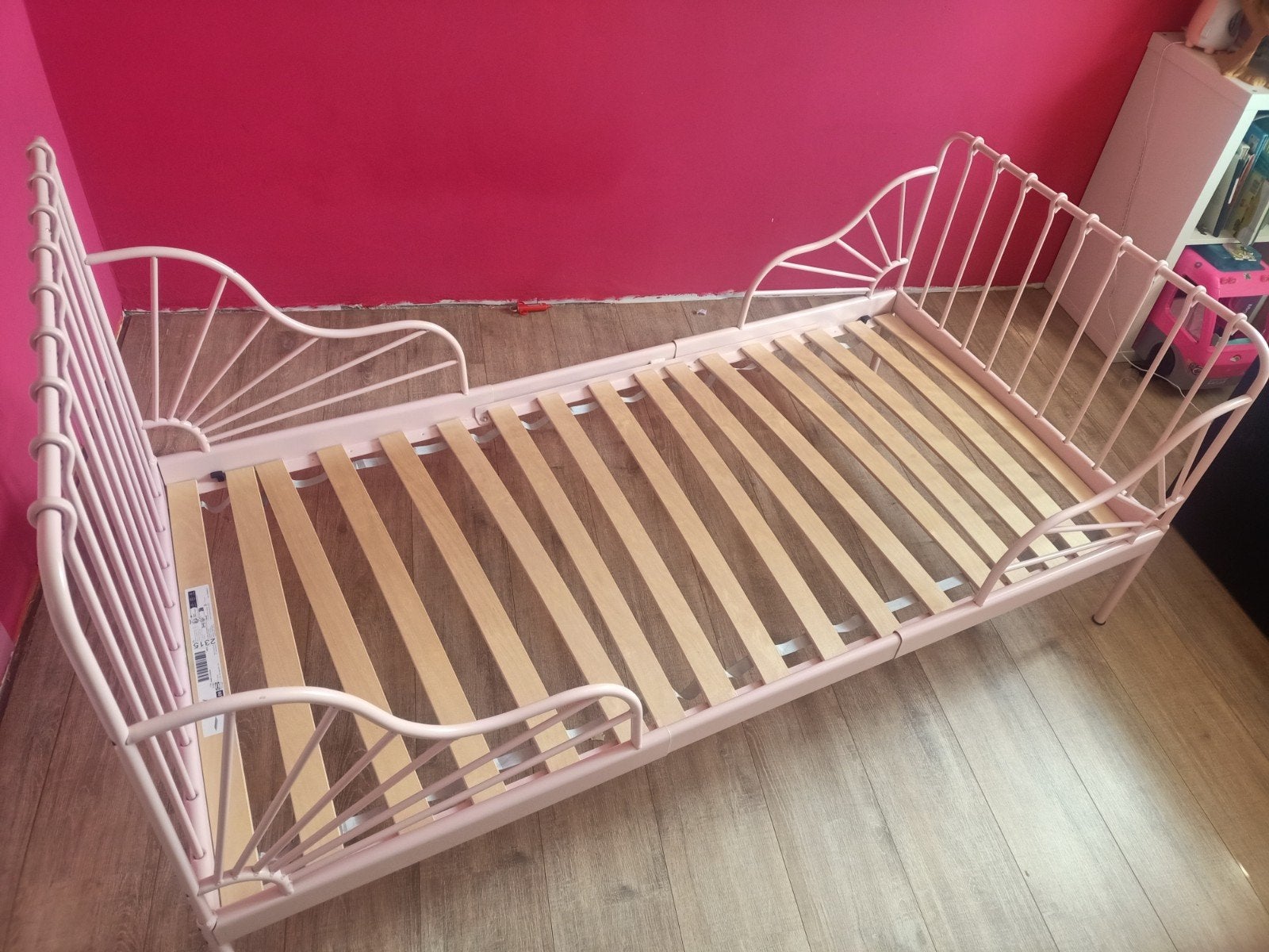 Kinderbed roze, Kinderen en Baby's, Kinderkamer | Bedden, 85 tot 100 cm, Zo goed als nieuw, 180 cm of meer, Ophalen