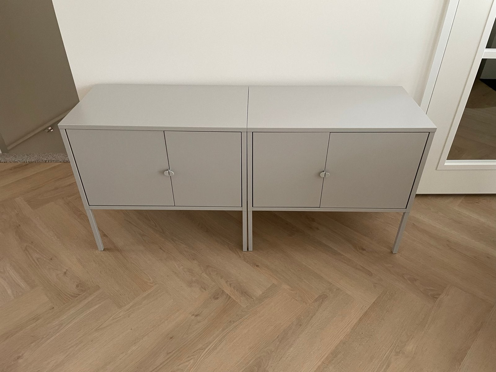 2x Kast metaal/grijs (Ikea - Lixhult), Ophalen, Zo goed als nieuw