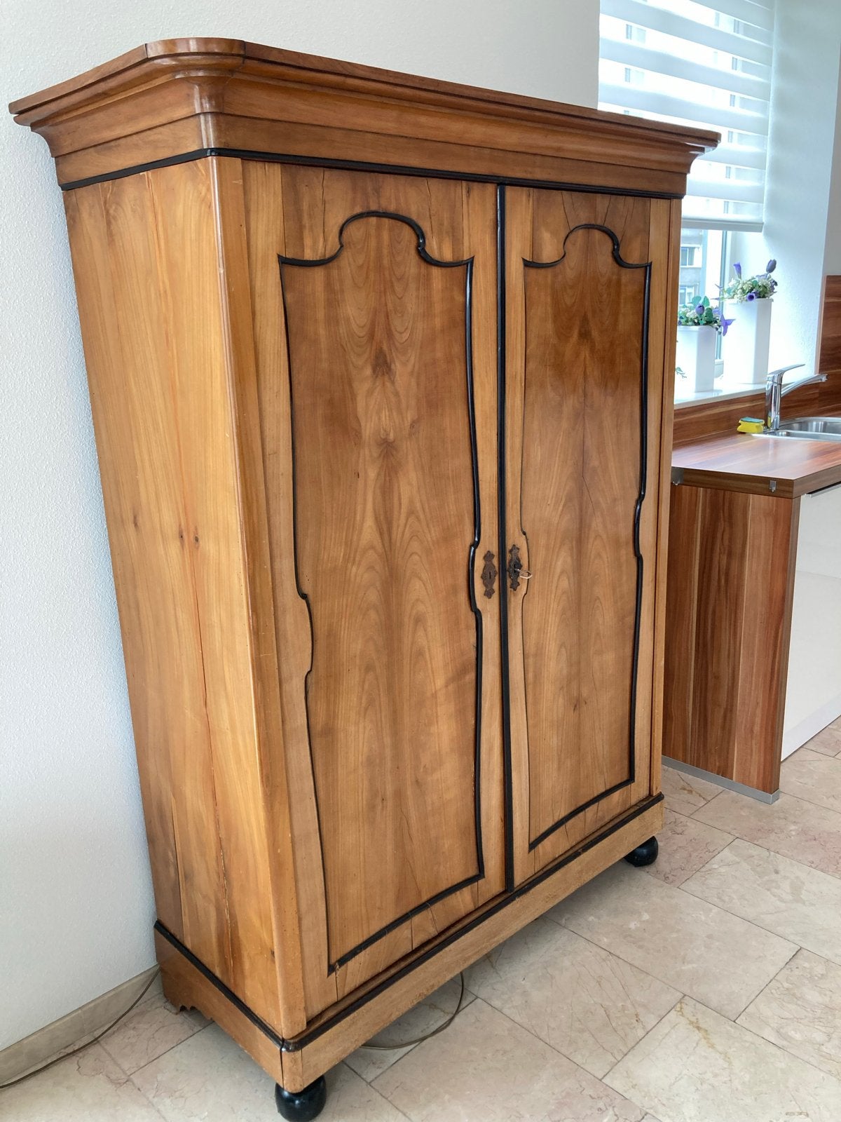 Antieke houten kast met legplanken en lade, Antiek en Kunst, Ophalen