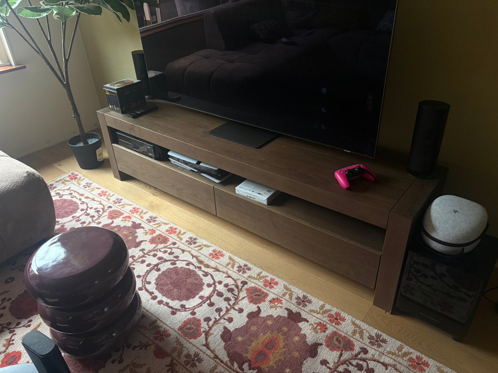 TV meubel / TV kast 200cm Walnoot, Ophalen, Zo goed als nieuw, 25 tot 50 cm, Minder dan 100 cm