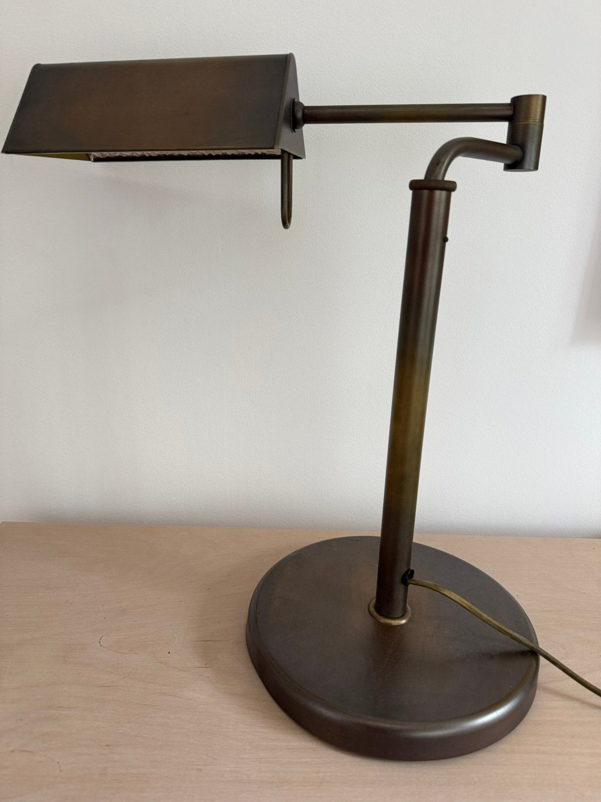 Vintage messing bureaulamp, Ophalen of Verzenden, Zo goed als nieuw, Bureaulamp, Vintage