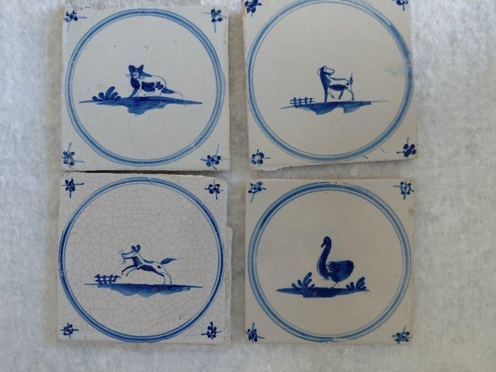 Oude keukentegels Delfts blauw, Landelijk, Ophalen of Verzenden, Gebruikt, Wandtegel