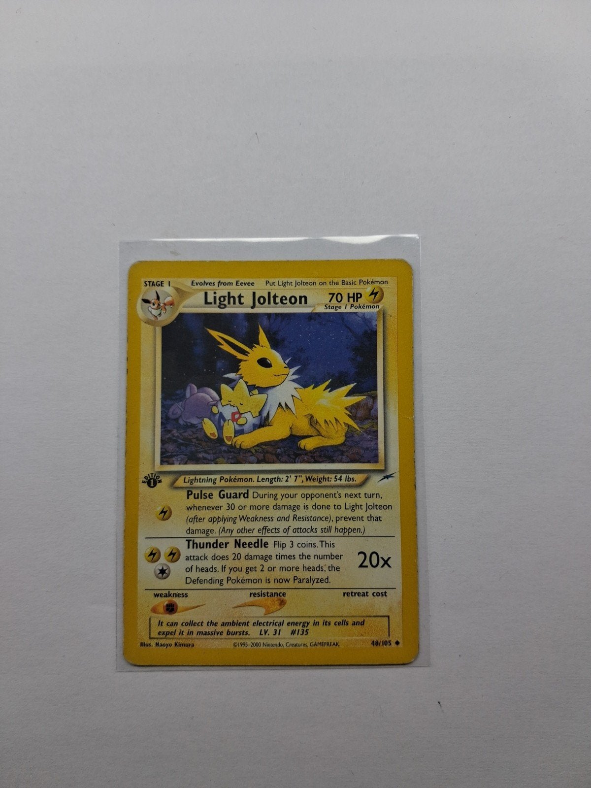 Light jolteon 1st edition pokémon neo destiny, Ophalen of Verzenden, Gebruikt