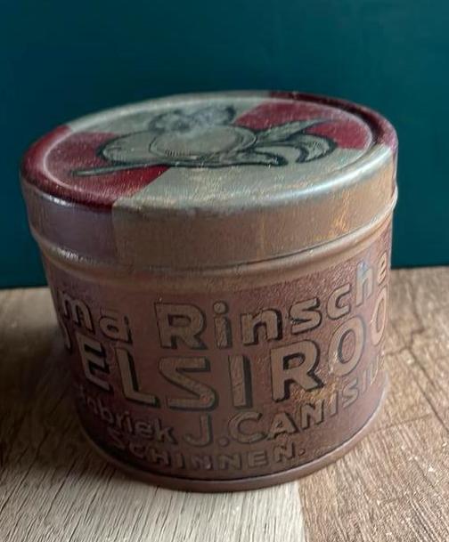 Oud blik appelstroop J. Canisius -Schinnen, Ophalen of Verzenden, Gebruikt, Overige