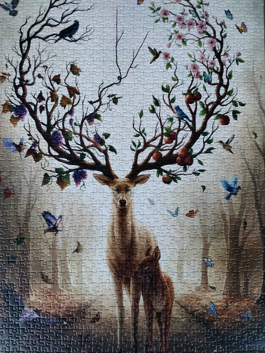 Ravensburger Legpuzzel 1000 stukjes -Hert met 4 jaargetijden, Ophalen of Verzenden, 500 t/m 1500 stukjes, Zo goed als nieuw, Legpuzzel