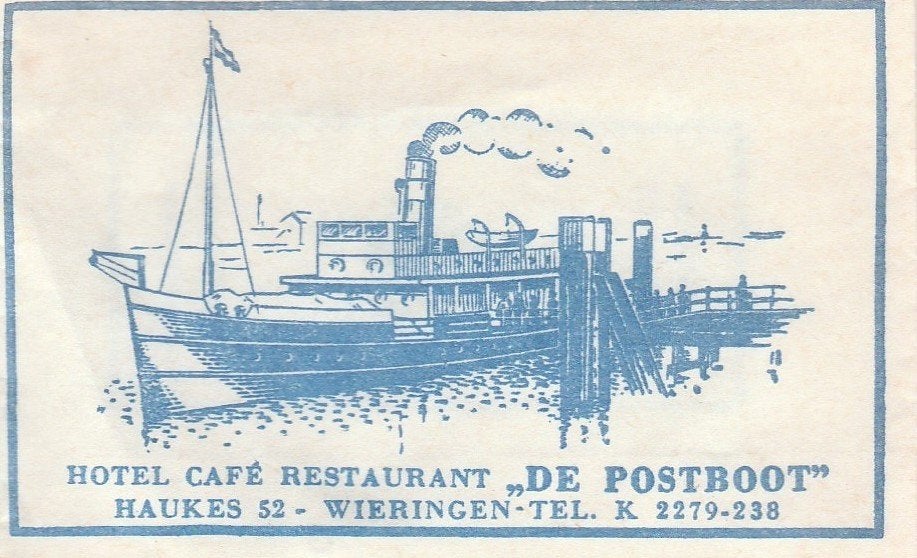 De Postboot Haukes Wieringen  stoomboot boot bolder meerpaal, Ophalen of Verzenden