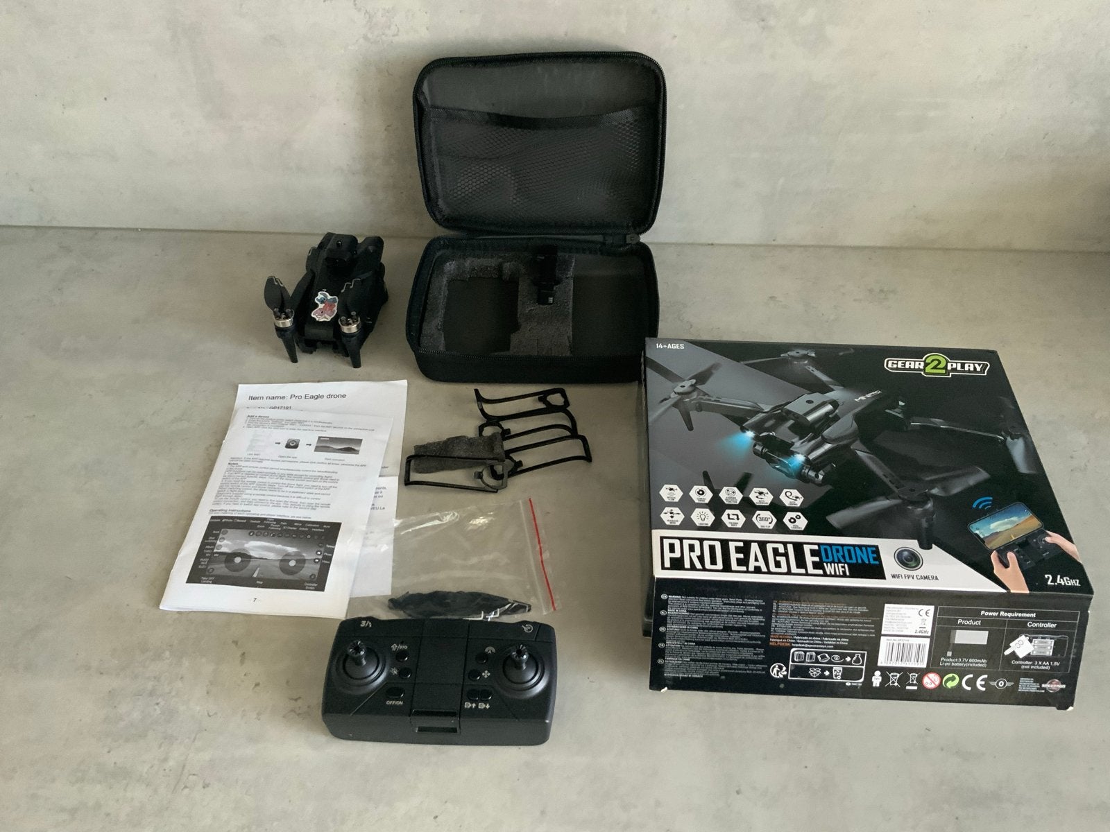 Drone Pro Eagle Gear2play - Wifi & Smartphone Bediening, Gebruikt, Basiskwaliteit, Overige merken, Minder dan 100 meter