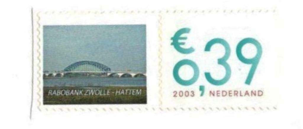 (6) Persoonlijke Postzegel Rabobank, Verzenden, Na 1940, Gestempeld
