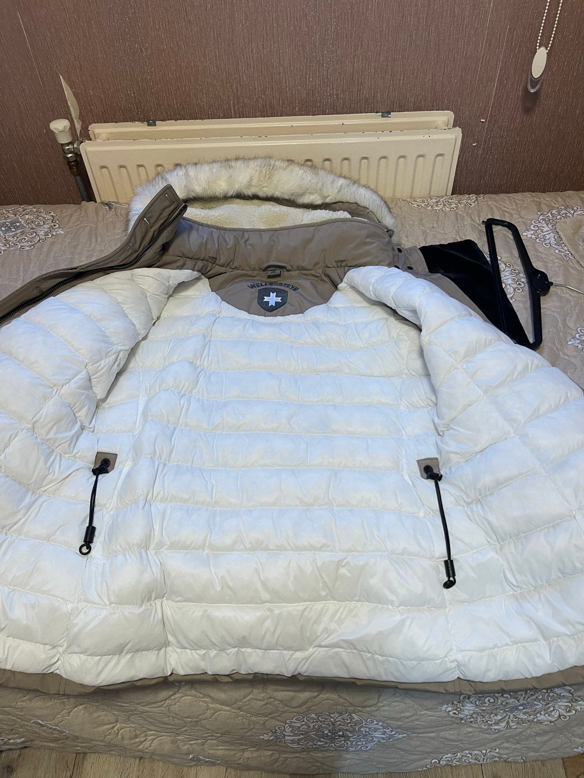 Wellensteyn Winterjas met Bontkraag nieuw MAAT XL, Ophalen of Verzenden, Zo goed als nieuw, Maat 38/40 (M), Beige