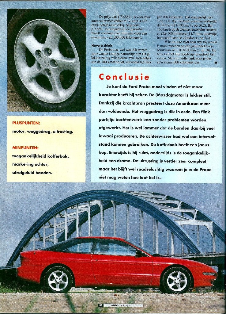 Autokampioen test Ford Probe 1993, Boeken, Ophalen of Verzenden, Gelezen, Ford