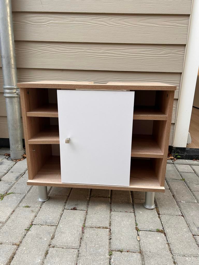 Wastafelonderkast met deur en open vakken, Ophalen, Gebruikt, 50 tot 100 cm, Minder dan 100 cm