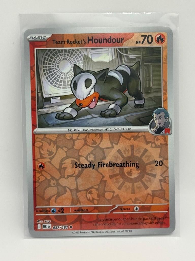 Team Rocket's Houndour [RH] #37 Pokémon Destined Rivals, Verzenden, Zo goed als nieuw, Losse kaart, Foil